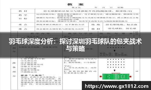 羽毛球深度分析：探讨深圳羽毛球队的包夹战术与策略