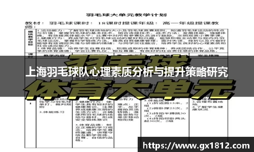 上海羽毛球队心理素质分析与提升策略研究
